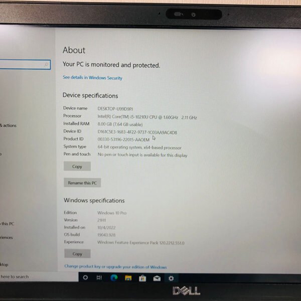 Dell Latitude 5510 | Core i7 10th Gen | 8GB RAM | 256GB SSD | Intel UHD Graphics | 15.6" Business Laptop