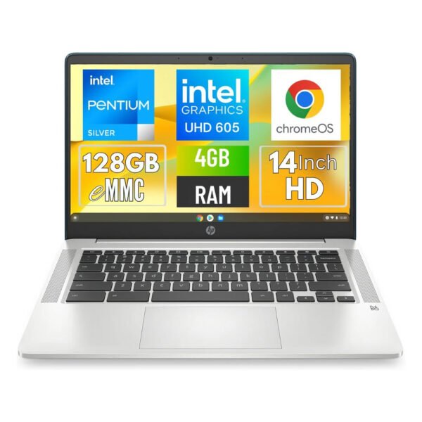 HP Chromebook 14a-na0062tg | Intel Pentium Silver N5030 | 4GB RAM | 64GB SSD | 14" HD Backlit Laptop
