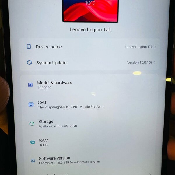 Lenovo Legion Tab (TB320FC) | Snapdragon 8+ Gen 1 | 16GB RAM | 512GB Storage | WiFi | 8.8" 144Hz Display Gaming Tablet
