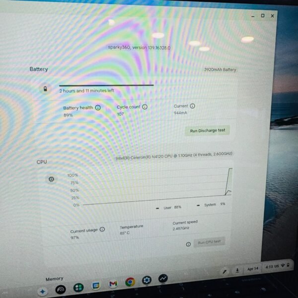 Acer Spin 512 R851T Chromebook | Intel Celeron N4120 | 4GB RAM | 32GB eMMC | Intel UHD Graphics 600 | 12" IPS Touchscreen 2-in-1 Chromebook