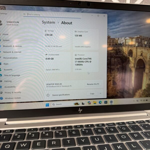 hp-elitebook-830-g7-8gb-256gb-3.jpg HP EliteBook 830 G7 Touchscreen | Core i7-10610U 10th Gen | 8GB RAM | 256GB SSD | Intel UHD Graphics | 13.3" FHD Touchscreen Laptop